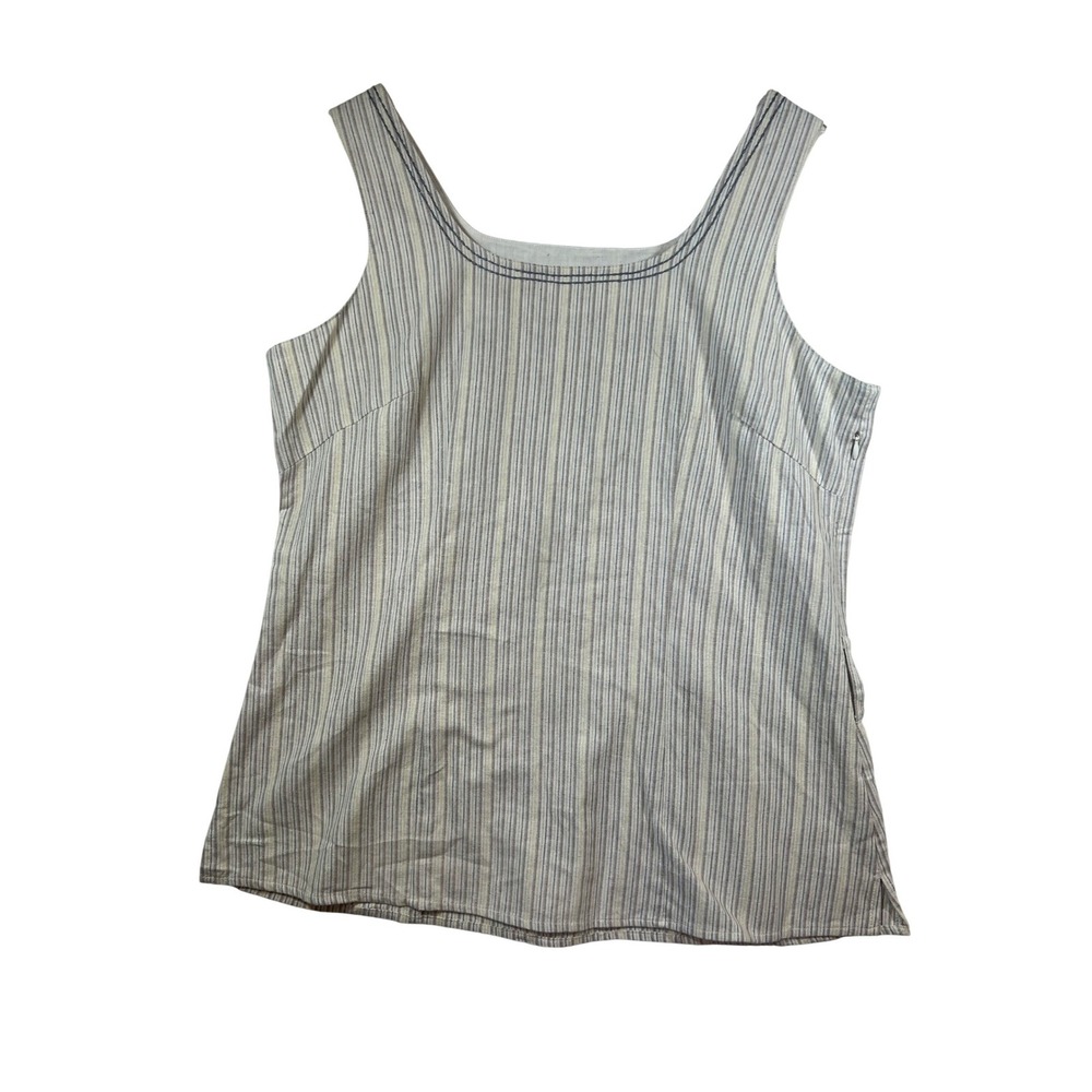 The Earth‎ Collection Striped Tank Top Small Cotton Silk Blend Square Neck nwot